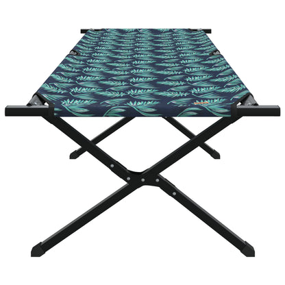 Folding Sun Bed with Carry Bag Leaf Pattern 600D Oxford Fabric