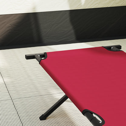 Folding Sun Bed with Carry Bag Red 600D Oxford Fabric
