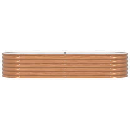 Garden Raised Bed Wood Effect Galvanised Steel 240 x 80 x 44 cm