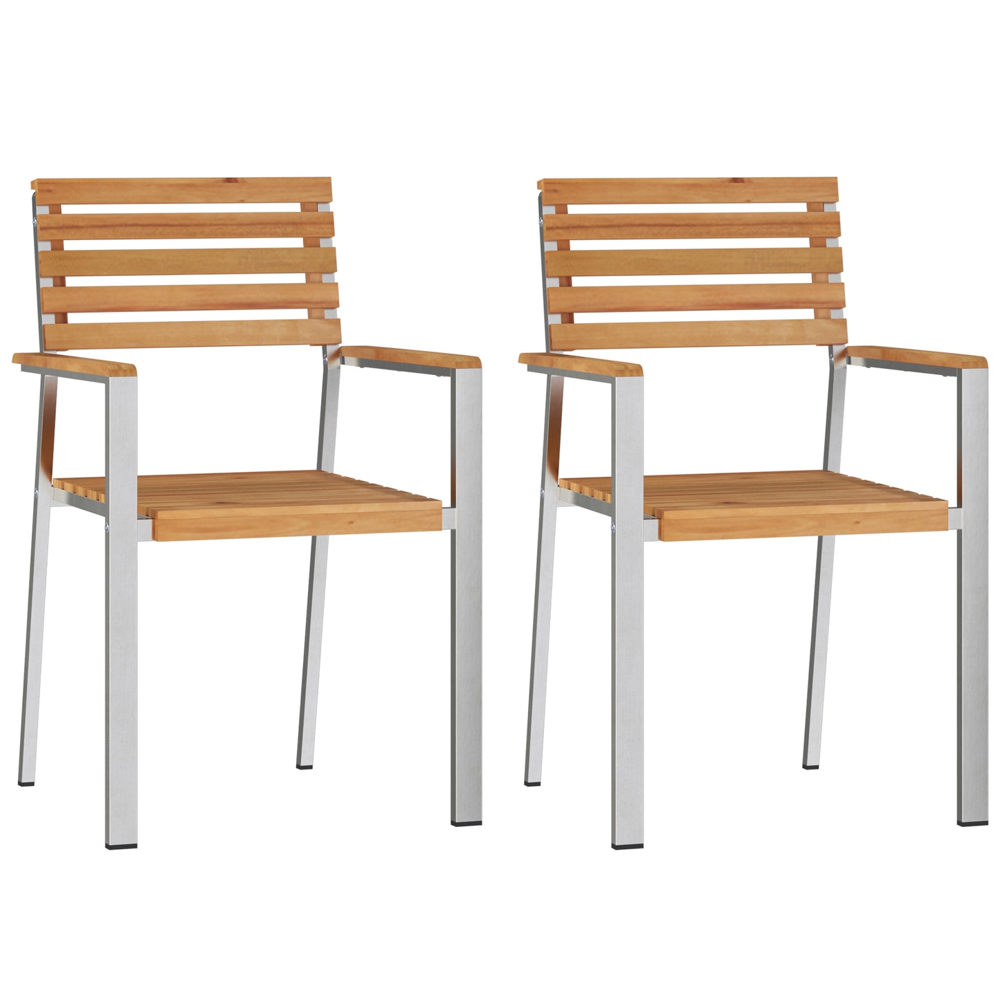 3 Piece Garden Dining Set Solid Wood Teak, vidaXL Outdoor Dining Table 90x90x74.5 cm Solid Wood Teak, vidaXL Stackable Garden Chairs 2 pcs Solid Wood Teak and Steel