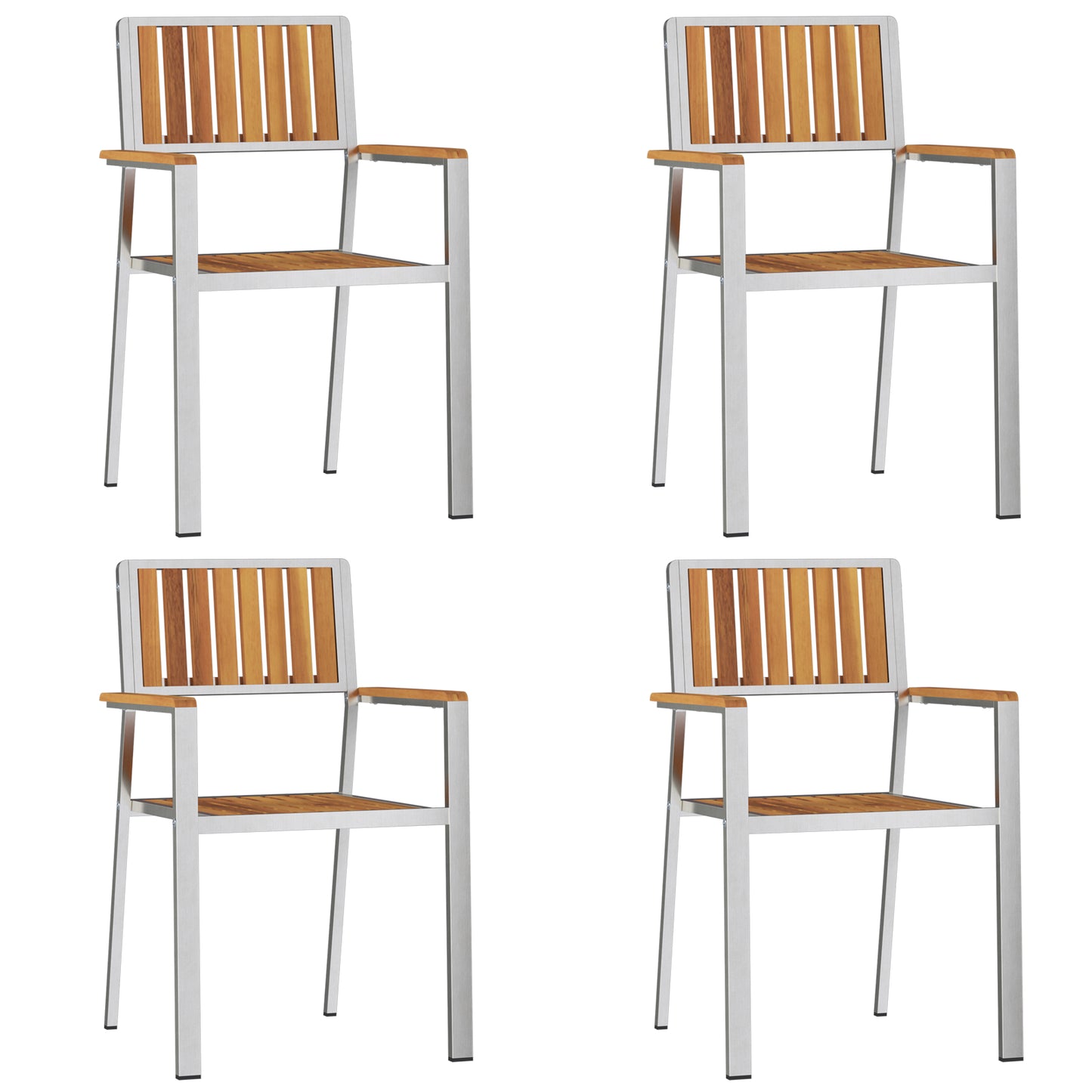 5 Piece Garden Dining Set Solid Wood Acacia, vidaXL Outdoor Dining Table 180x90x75 cm Solid Wood Acacia, vidaXL Stackable Garden Chairs 4 pcs Solid Wood Acacia and Metal