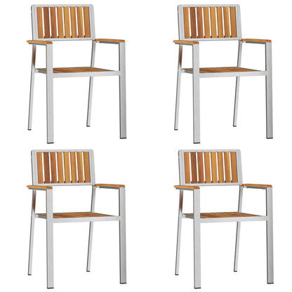 5 Piece Garden Dining Set Solid Wood Acacia, vidaXL Outdoor Dining Table 180x90x75 cm Solid Wood Acacia, vidaXL Stackable Garden Chairs 4 pcs Solid Wood Acacia and Metal