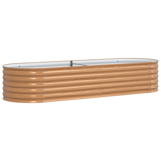 Garden Raised Bed Wood Effect Galvanised Steel 240 x 80 x 44 cm