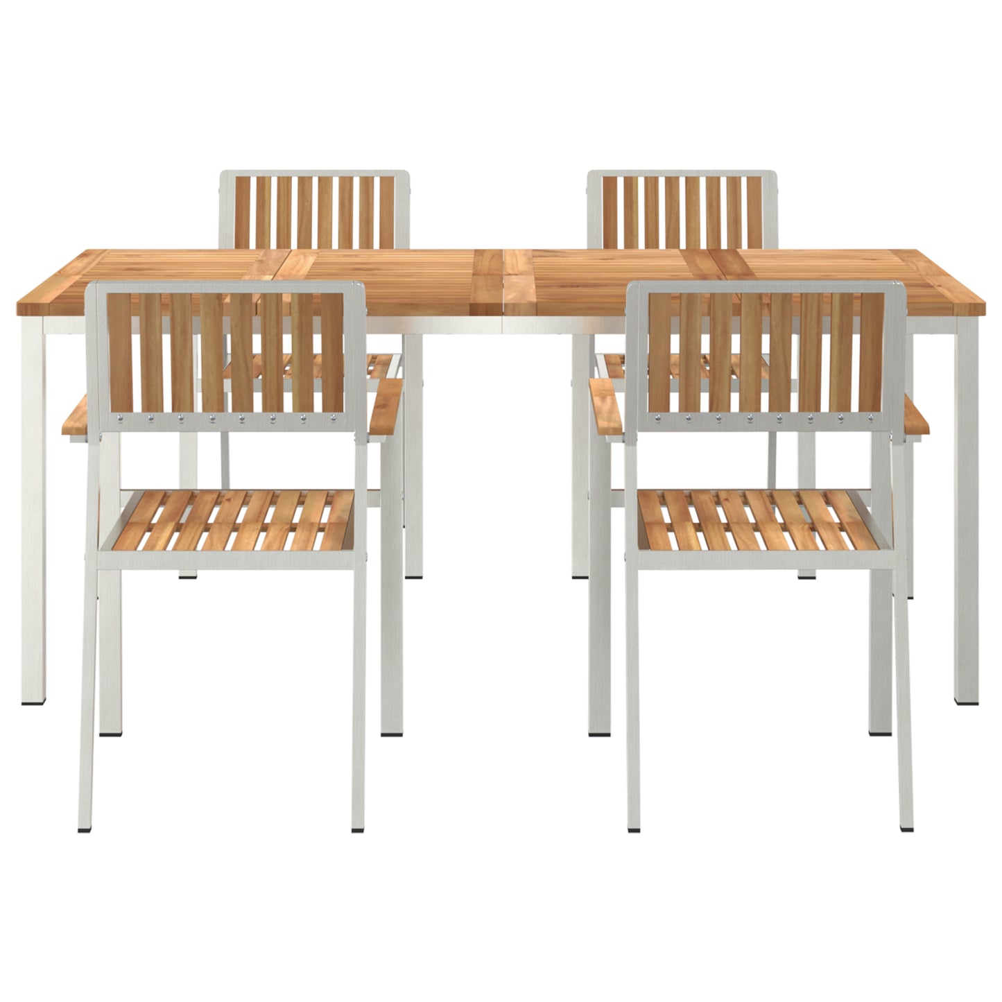 5 Piece Garden Dining Set Solid Wood Teak, vidaXL Outdoor Dining Table 180x90x75 cm Solid Wood Teak, vidaXL Stackable Garden Chairs 4 pcs Solid Wood Teak and Metal