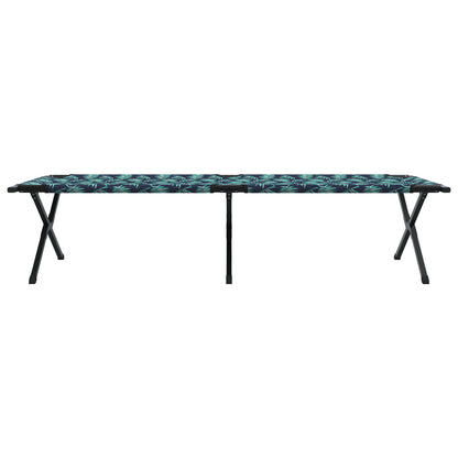 Folding Sun Beds 2 pcs with Carry Bag Leaf Pattern 600D Oxford Fabric