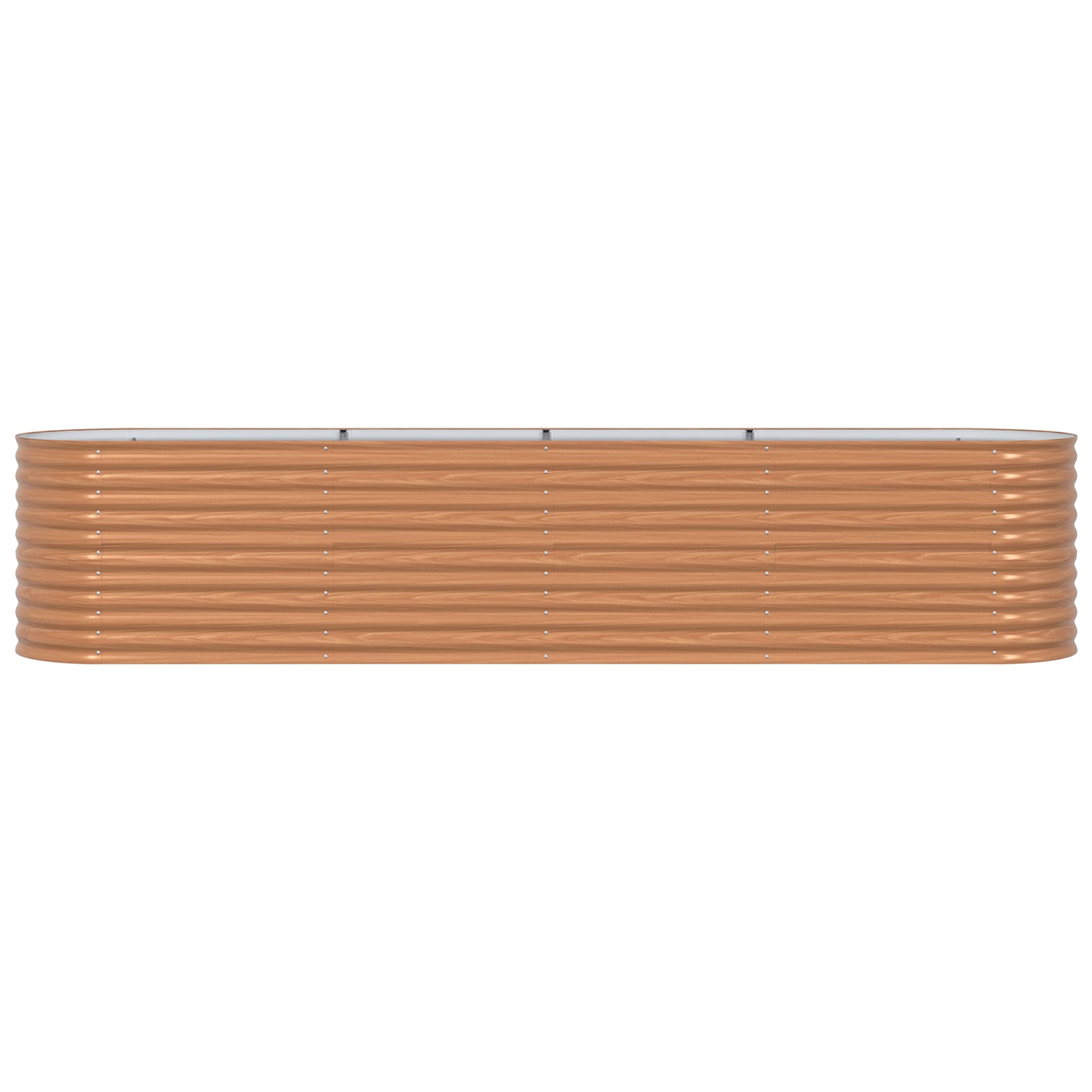 Garden Raised Bed Wood effect Galvanized steel 400 x 80 x 81 cm