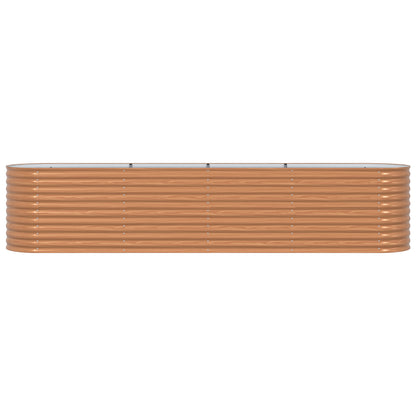 Garden Raised Bed Wood effect Galvanized steel 400 x 80 x 81 cm