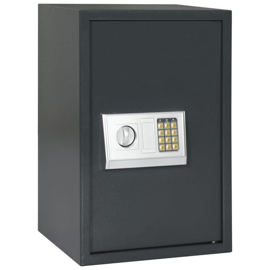 Electronic Digital Safe with Shelf Dark Grey 40x35x60 cm Steel