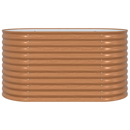 Raised Garden Bed Brown with Wood Look 160x80x81 cm Steel
