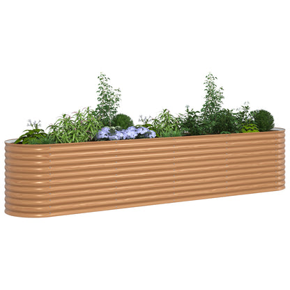 Garden Raised Bed Wood effect Galvanized steel 400 x 80 x 81 cm