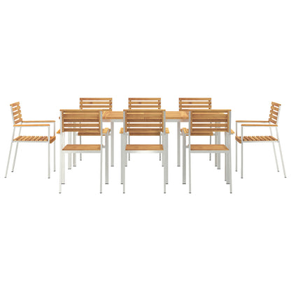 9 Piece Garden Dining Set Solid Wood Acacia, vidaXL Outdoor Dining Table 200x90x74.5 cm Solid Wood Acacia, vidaXL Stackable Garden Chairs 4 pcs Solid Wood Acacia and Steel