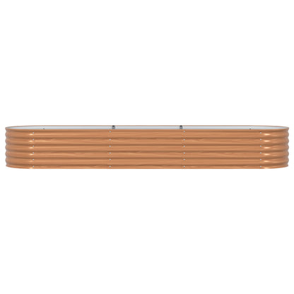 Raised Garden Bed Brown with Wood Look 320x80x44 cm Steel