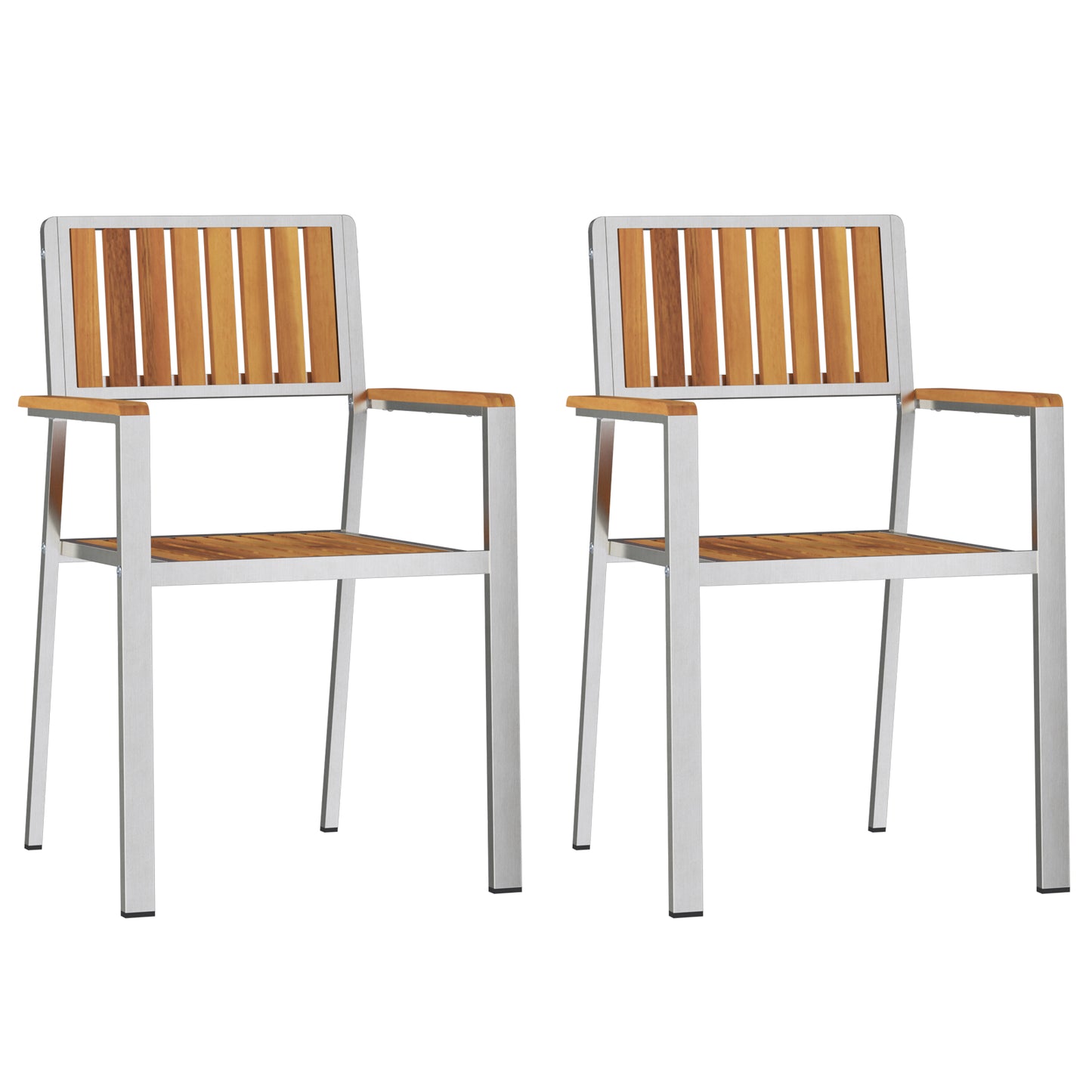 3 Piece Garden Dining Set Solid Wood Acacia, vidaXL Outdoor Dining Table 90x90x74.5 cm Solid Wood Acacia, vidaXL Stackable Garden Chairs 2 pcs Solid Wood Acacia and Metal