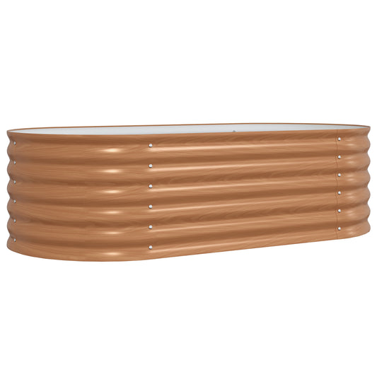Brown Raised Garden Bed with Wood Look 160x80x44 cm Steel