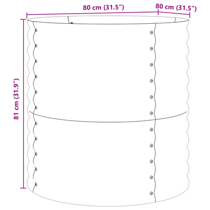 Raised Garden Bed Brown with Wood Look 80x80x81 cm Steel