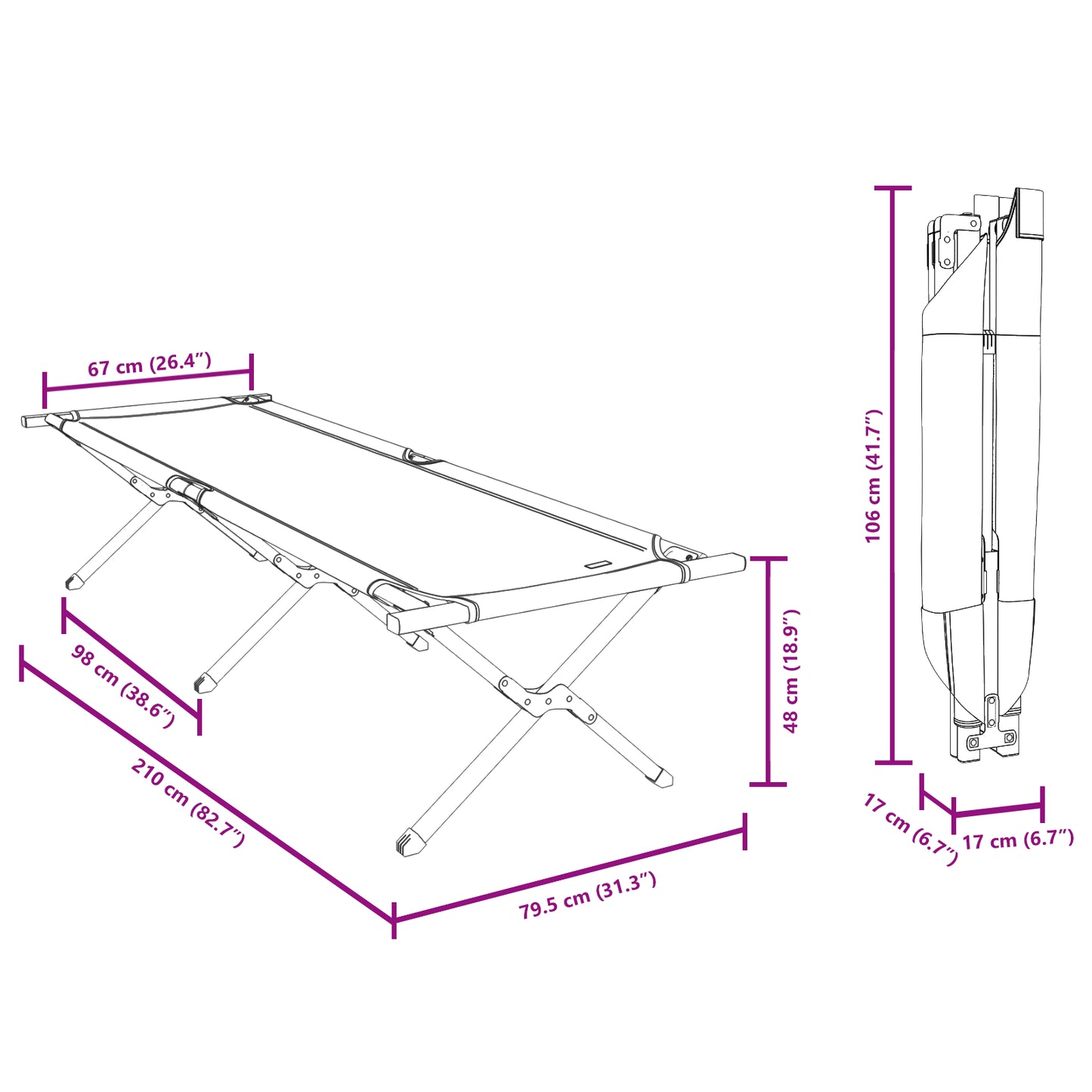 Folding Sun Bed with Carry Bag Grey 600D Oxford Fabric