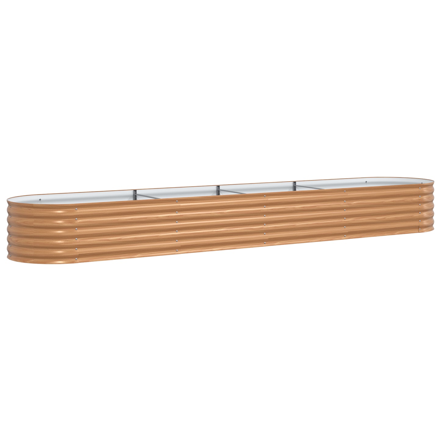 Raised Garden Bed Brown with Wood Look 400x80x44 cm Steel