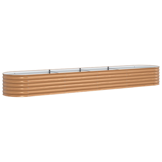 Raised Garden Bed Brown with Wood Look 400x80x44 cm Steel