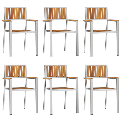 7 Piece Garden Dining Set Solid Wood Acacia, vidaXL Outdoor Dining Table 180x90x75 cm Solid Wood Acacia, vidaXL Stackable Garden Chairs 2 pcs Solid Wood Acacia and Metal, vidaXL Stackable Garden Chairs 4 pcs Solid Wood Acacia and Metal