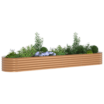 Raised Garden Bed Brown with Wood Look 400x80x44 cm Steel