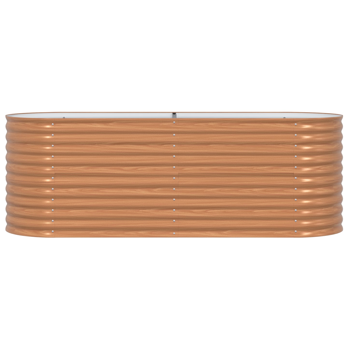 Brown Raised Garden Bed - Wood Look 240x80x81 cm Steel