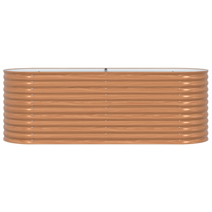 Brown Raised Garden Bed - Wood Look 240x80x81 cm Steel