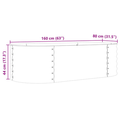 Brown Raised Garden Bed with Wood Look 160x80x44 cm Steel