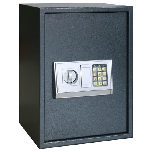 Electronic Digital Safe with Shelf Dark Grey 35x31x50 cm Steel