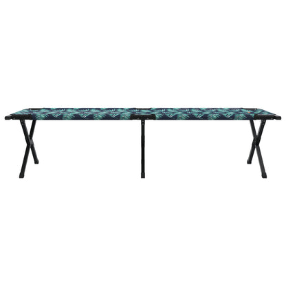 Folding Sun Bed with Carry Bag Leaf Pattern 600D Oxford Fabric