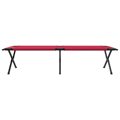 Folding Sun Bed with Carry Bag Red 600D Oxford Fabric