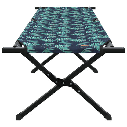 Folding Sun Bed with Carry Bag Leaf Pattern 600D Oxford Fabric