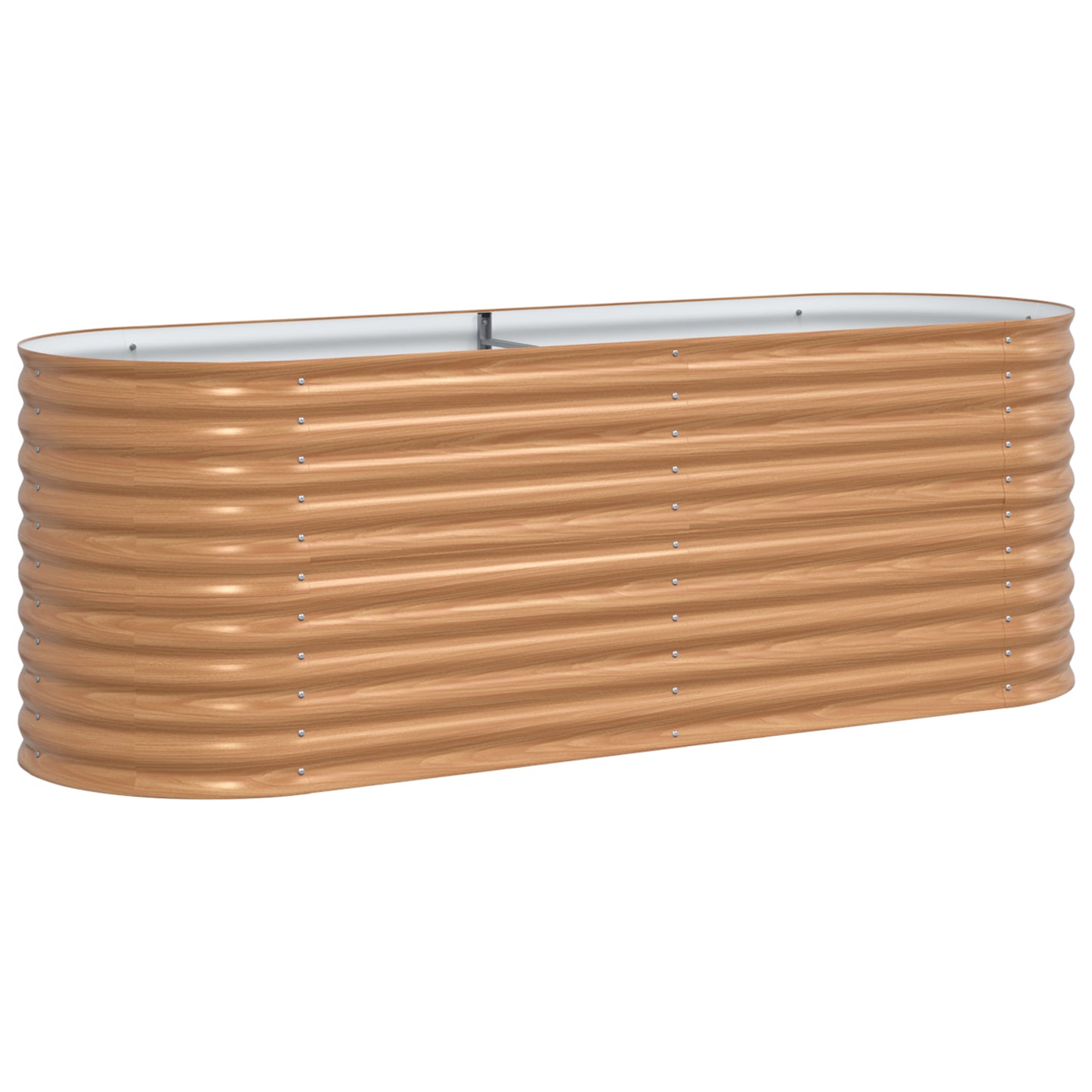 Brown Raised Garden Bed - Wood Look 240x80x81 cm Steel