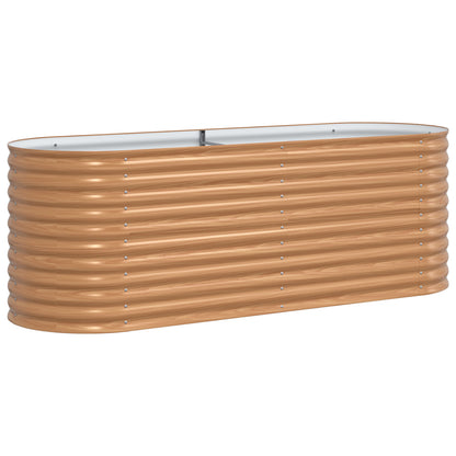 Brown Raised Garden Bed - Wood Look 240x80x81 cm Steel