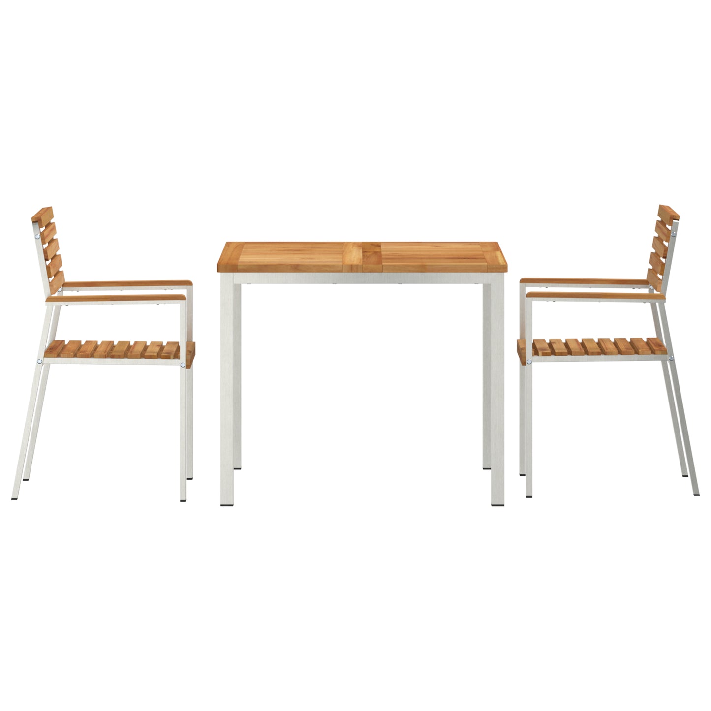 3 Piece Garden Dining Set Solid Wood Teak, vidaXL Outdoor Dining Table 90x90x74.5 cm Solid Wood Teak, vidaXL Stackable Garden Chairs 2 pcs Solid Wood Teak and Steel