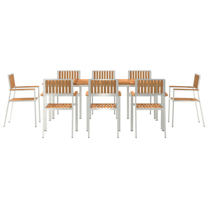 9 Piece Garden Dining Set Solid Wood Teak, vidaXL Outdoor Dining Table 200x90x74.5 cm Solid Wood Teak, vidaXL Stackable Garden Chairs 4 pcs Solid Wood Teak and Metal