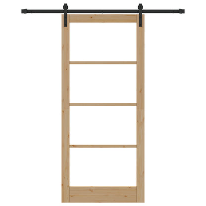 Sliding Door with Hardware Set 'ORKDAL'Solid Wood & Glass, vidaXL Interior Door with Glass 'ORKDAL'93x211x4 cm Solid Wood Pine
