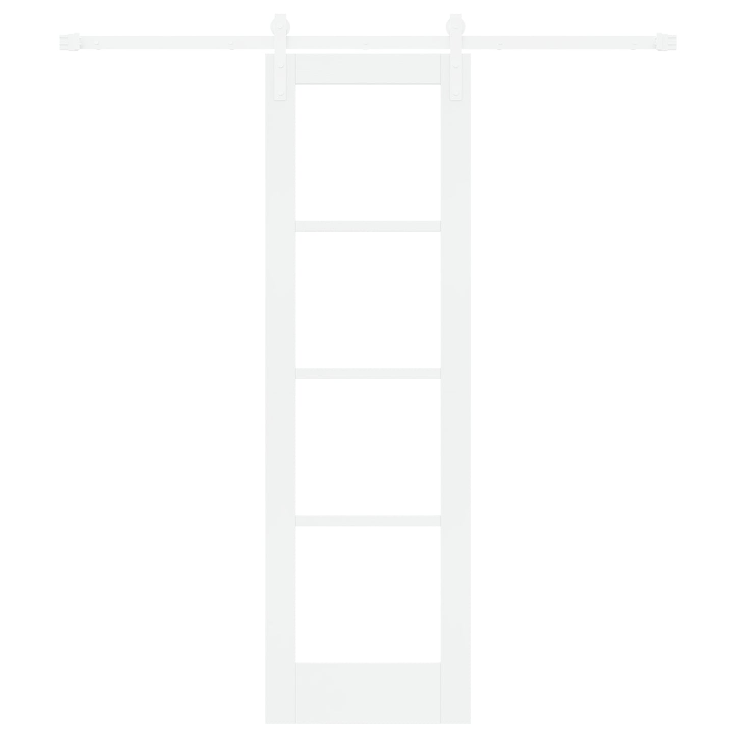 Sliding Door with Hardware Set "ORKDAL" White Solid Wood & Glass, vidaXL Interior Door with Glass "ORKDAL" White 61x198.5x4 cm