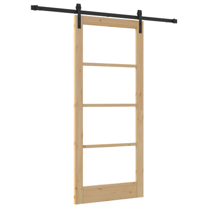 Sliding Door with Hardware Set 'ORKDAL'Solid Wood & Glass, vidaXL Interior Door with Glass 'ORKDAL'86x198.5x4 cm Solid Wood Pine