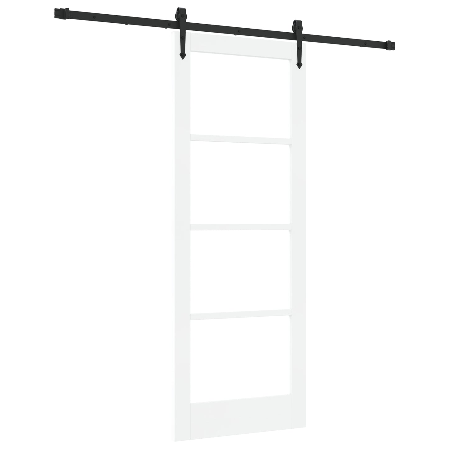 Sliding Door with Hardware Set White 78x202 cm Solid Wood Pine, vidaXL Interior Door with Glass 'ORKDAL'White 78x202x4 cm