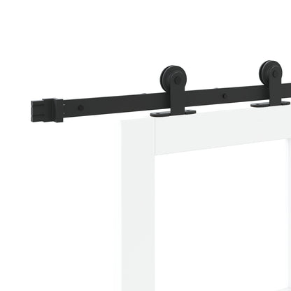 Sliding Door with Hardware Set 'ORKDAL'White Solid Wood&Glass, vidaXL Interior Door with Glass 'ORKDAL'White 61x198.5x4 cm