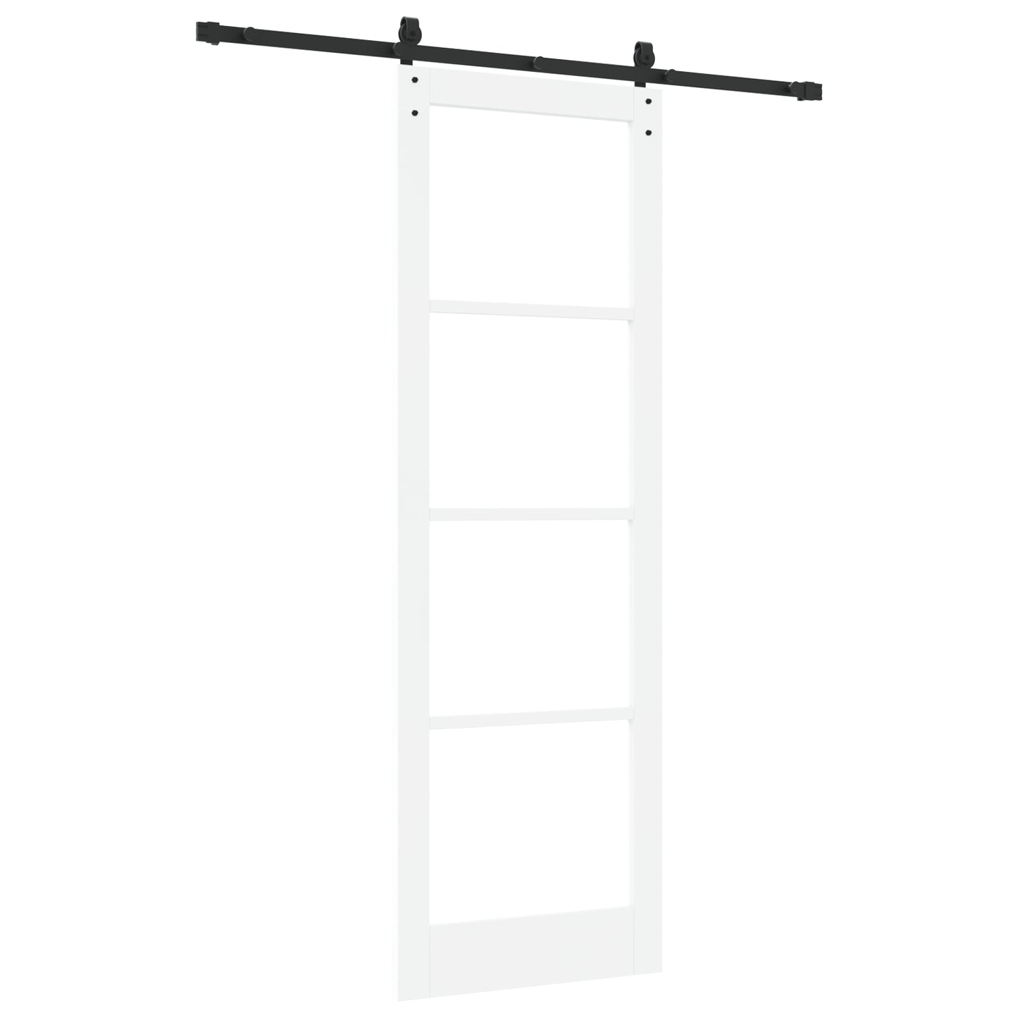 Sliding Door with Hardware Set 'ORKDAL'White Solid Wood & Glass, vidaXL Interior Door with Glass 'ORKDAL'White 78x232x4 cm