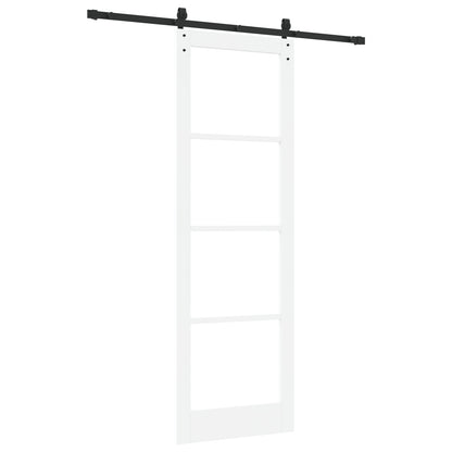 Sliding Door with Hardware Set 'ORKDAL'White Solid Wood & Glass, vidaXL Interior Door with Glass 'ORKDAL'White 78x232x4 cm