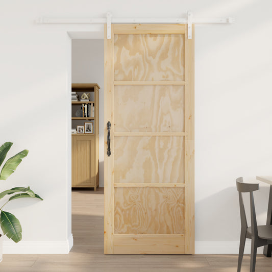 Sliding Door with Hardware Set 83x211 cm Solid Wood Pine, vidaXL Interior Door 'ORKDAL'83x211x4 cm Solid Wood Pine