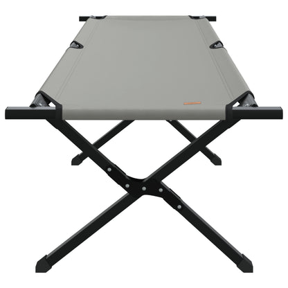 Folding Sun Bed with Carry Bag Grey 600D Oxford Fabric