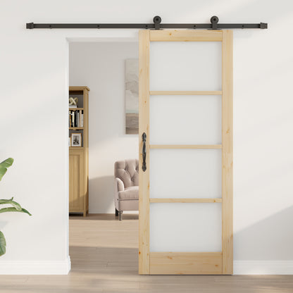Sliding Door with Hardware Set 'ORKDAL'Solid Wood & Glass, vidaXL Interior Door with Glass 'ORKDAL'78x202x4 cm Solid Wood Pine