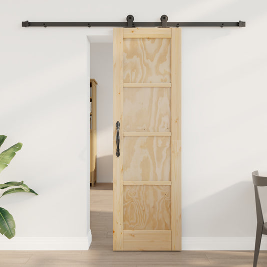 Sliding Door with Hardware Set 61x198.5 cm Solid Wood Pine, vidaXL Interior Door 'ORKDAL'61x198.5 cm Solid Wood Pine