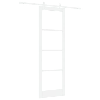 Sliding Door with Hardware Set White 78x232 cm Solid Wood Pine, vidaXL Interior Door with Glass "ORKDAL" White 78x232x4 cm