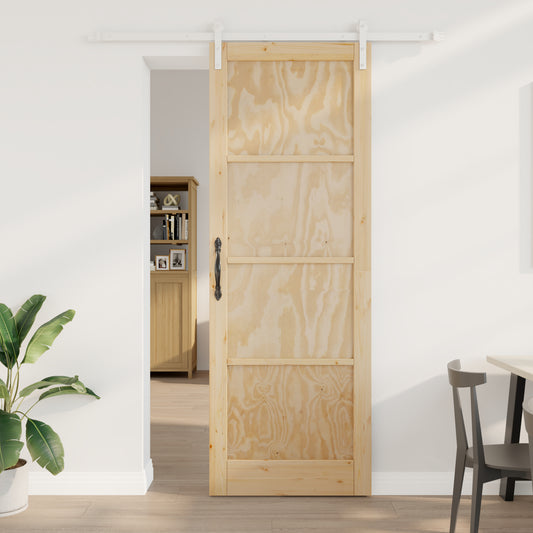 Sliding Door with Hardware Set 83x232 cm Solid Wood Pine, vidaXL Interior Door "ORKDAL" 83x232x4 cm Solid Wood Pine