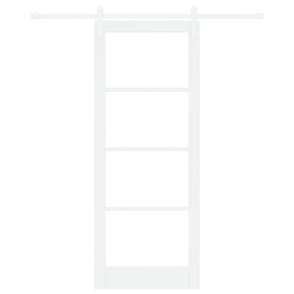 Sliding Door with Hardware Set 'ORKDAL'White Solid Wood & Glass, vidaXL Interior Door with Glass 'ORKDAL'White 83x211x4 cm