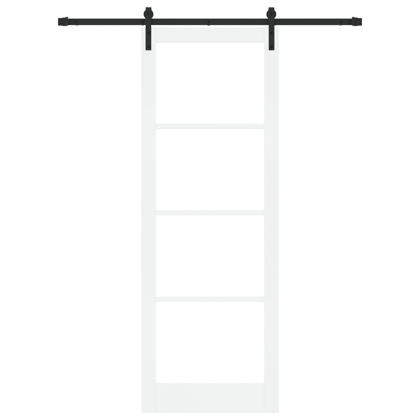 Sliding Door with Hardware Set "ORKDAL" White Solid Wood & Glass, vidaXL Interior Door with Glass "ORKDAL" White 83x232x4 cm